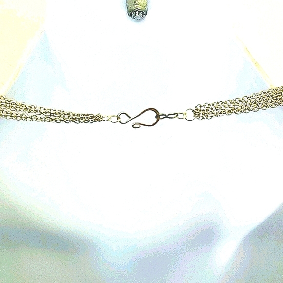 Necklace multiple layered strand chain silver New - Picture 2 of 3